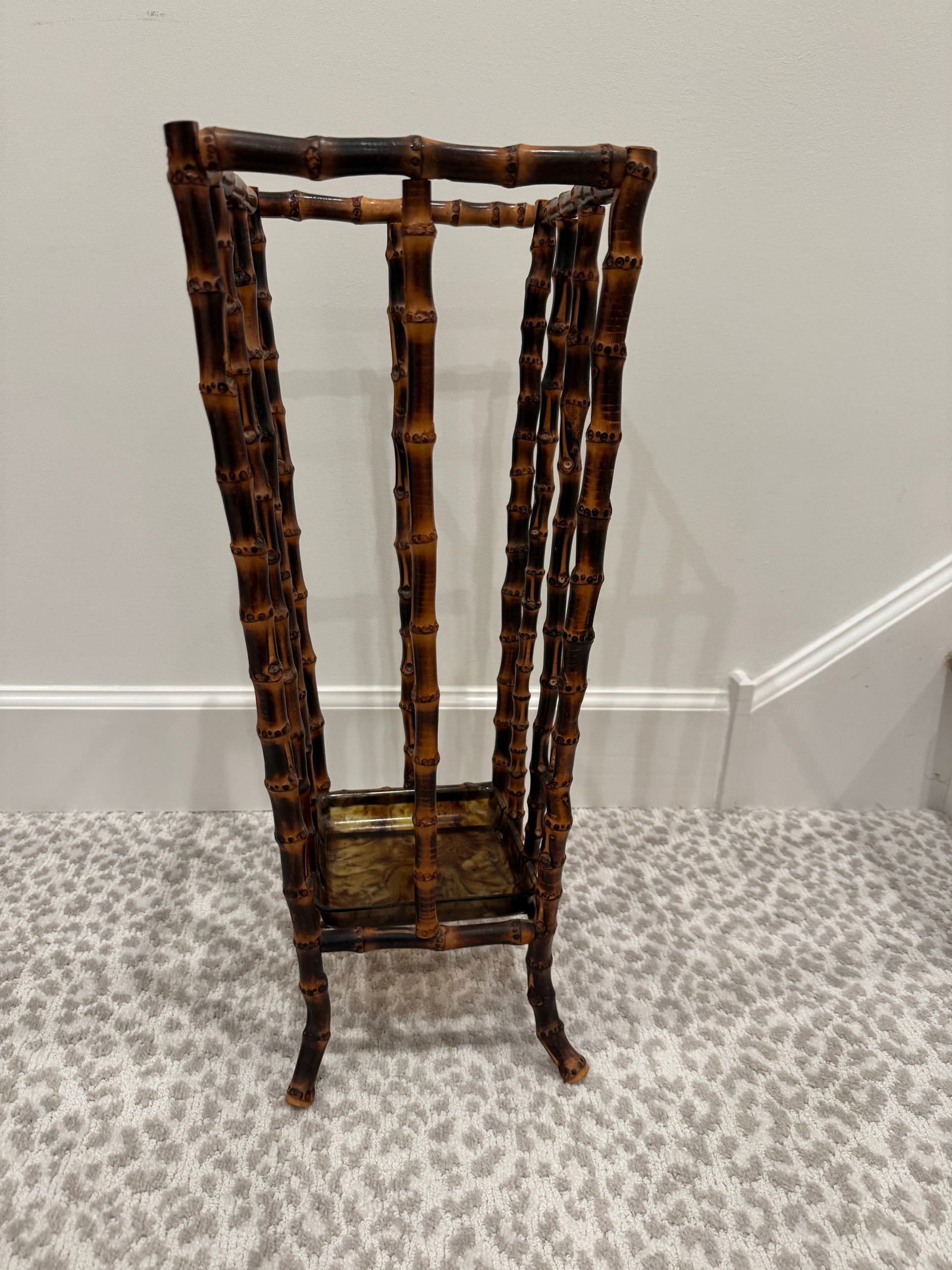 Burnt Bamboo Umbrella Stand, English - 2