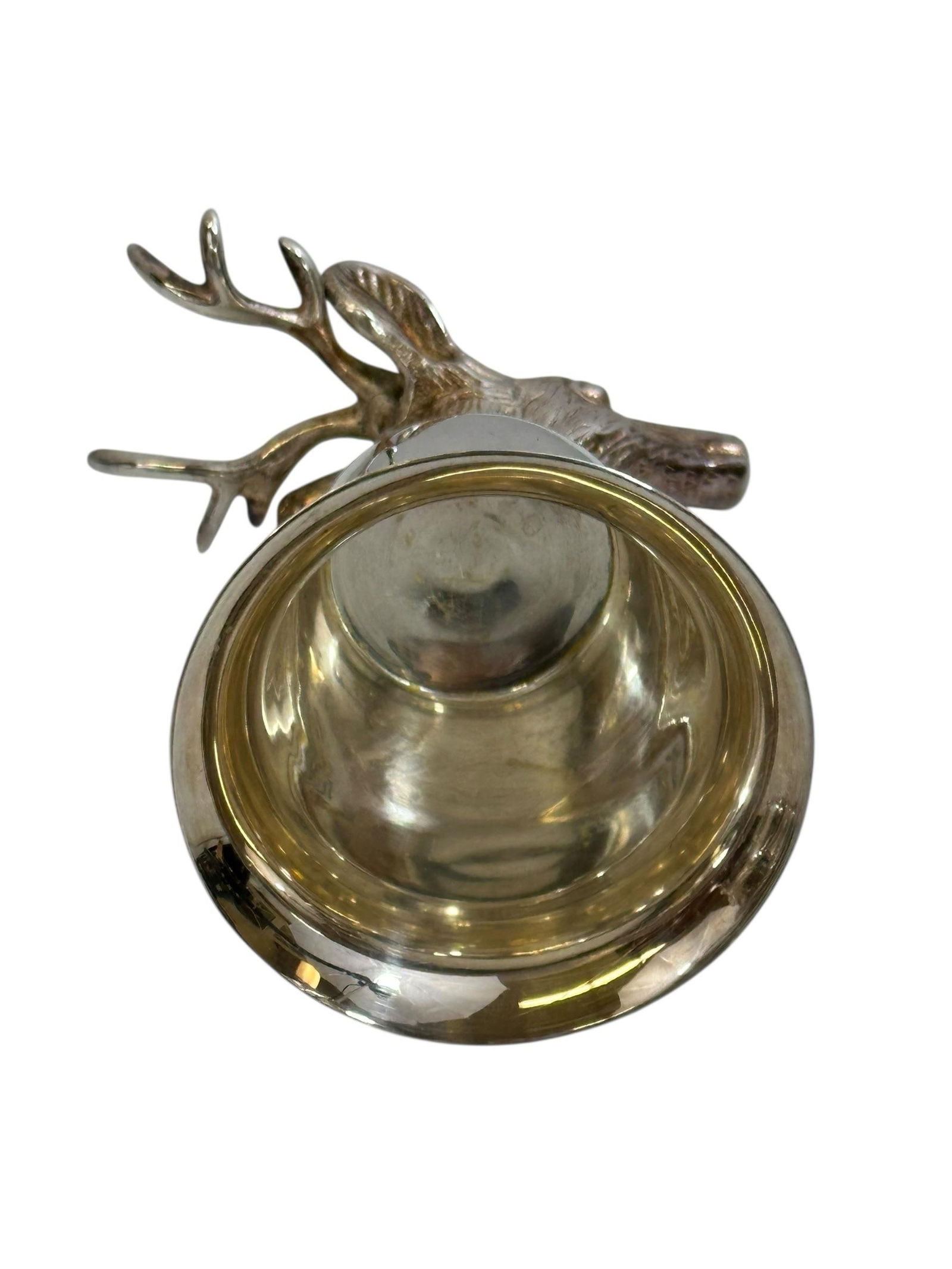 Mid 20th Century Set of 10 Silver Plate Elk Stirrup Cups - 7