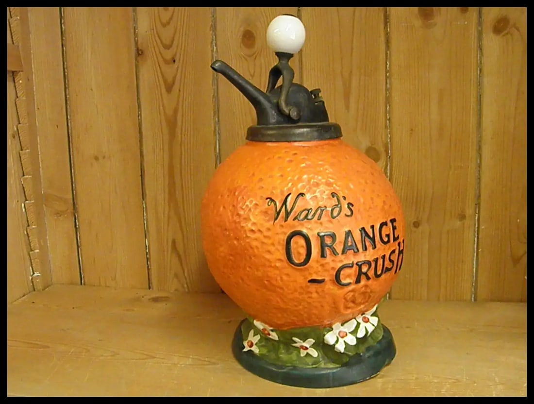 Hard to Find 1910-20s WardÂ’s Orange Crush Syrup Dispenser - 9
