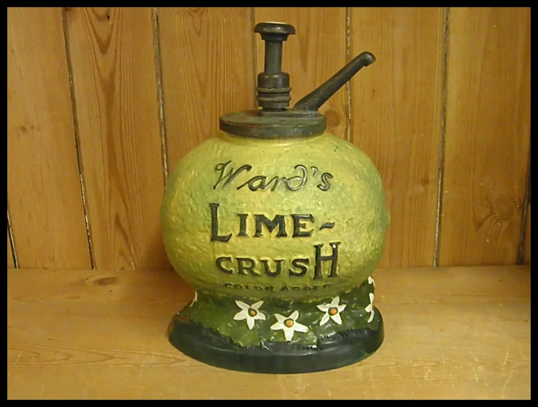 Rare 1910-20s WardÂ’s Lime Crush Syrup Dispenser - 2