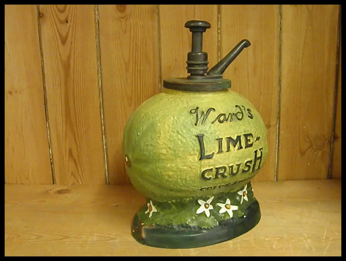 Rare 1910-20s WardÂ’s Lime Crush Syrup Dispenser - 5
