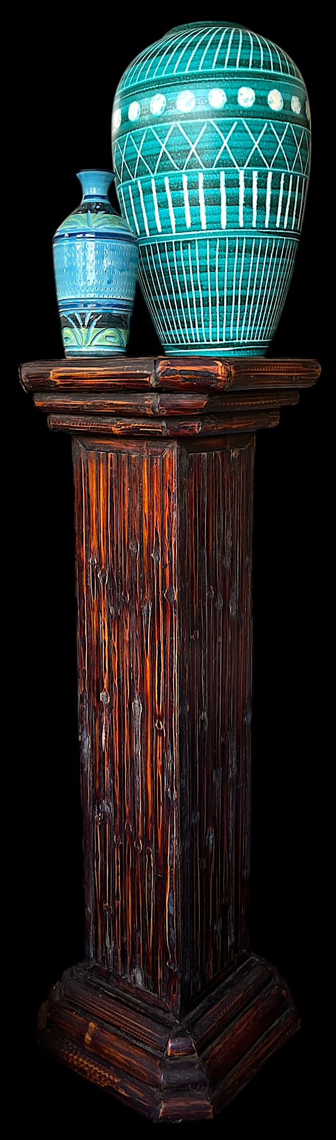 Vintage Bamboo Pedestal Plinth / Display Stand - 2