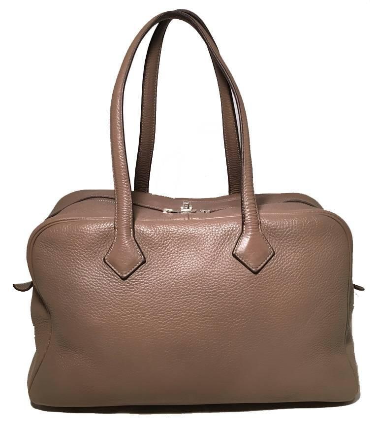 Hermes Grey Clemence Leather Victoria II 35 - 2