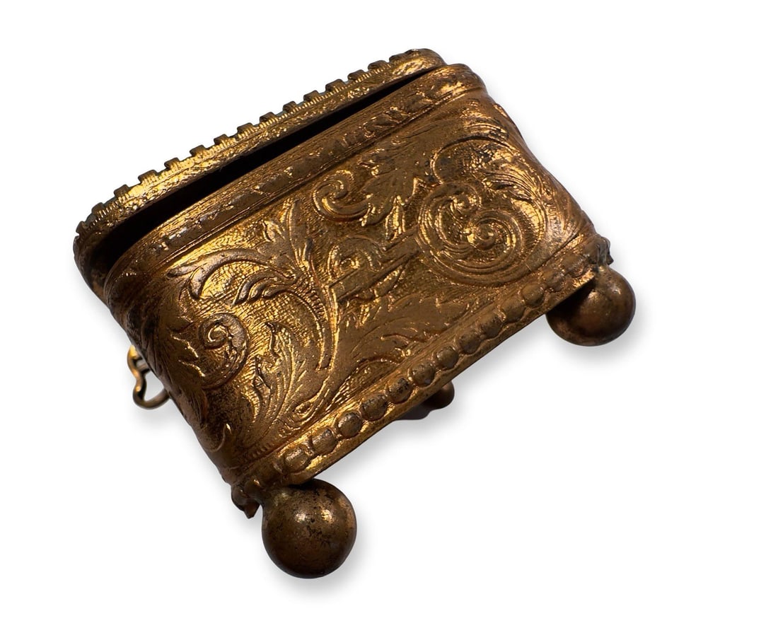 Antique Paris Trocadéro Palace Souvenir Jewelry Box, Gilt Brass & Beveled Glass, C. 1890– - 4