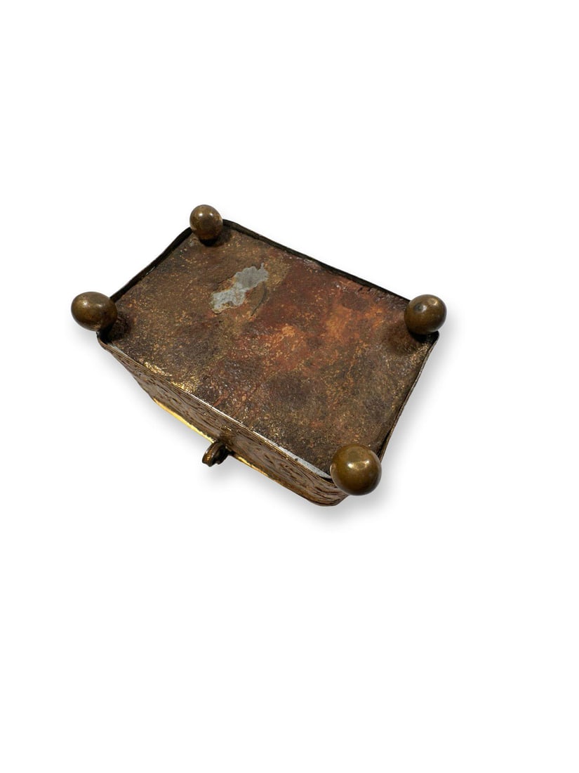 Antique Paris Trocadéro Palace Souvenir Jewelry Box, Gilt Brass & Beveled Glass, C. 1890– - 5