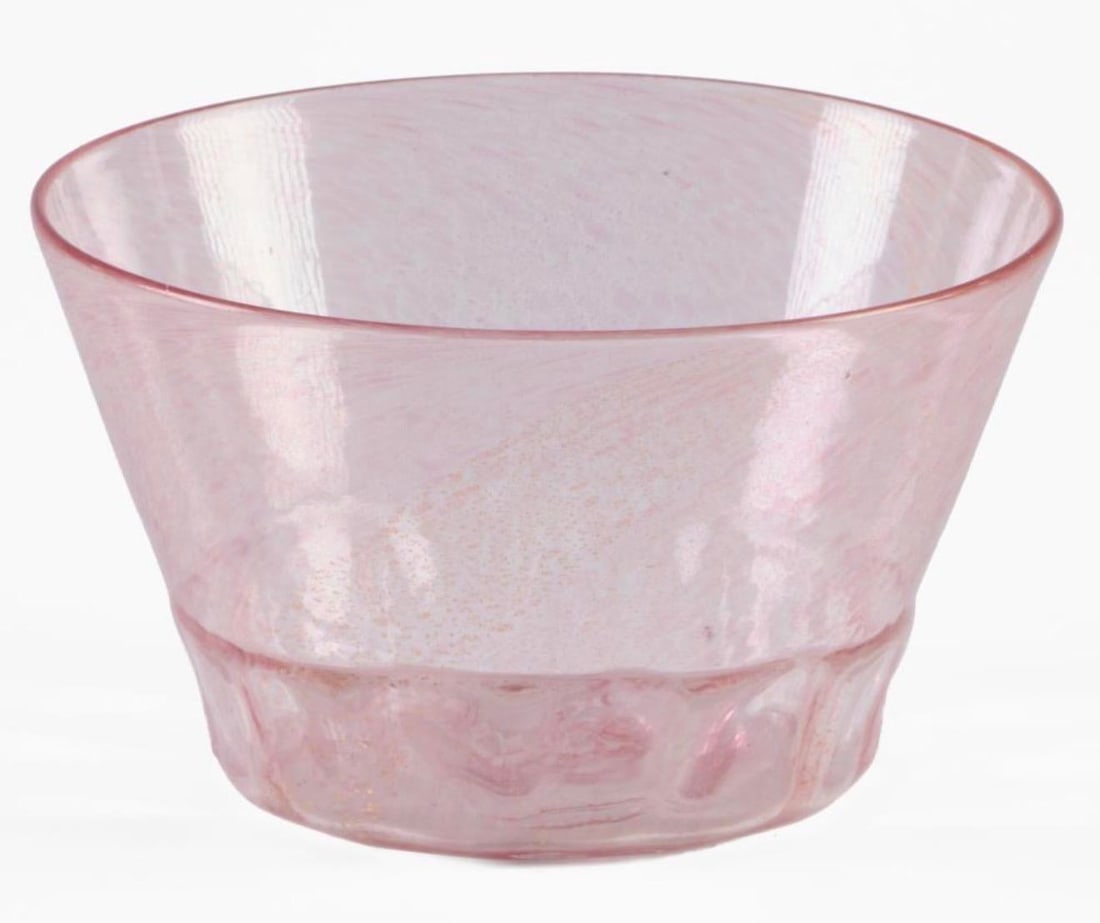 1920s Italian Murano Pink Blown Glass Dessert Service Bowls and Plates 10 Each - 7