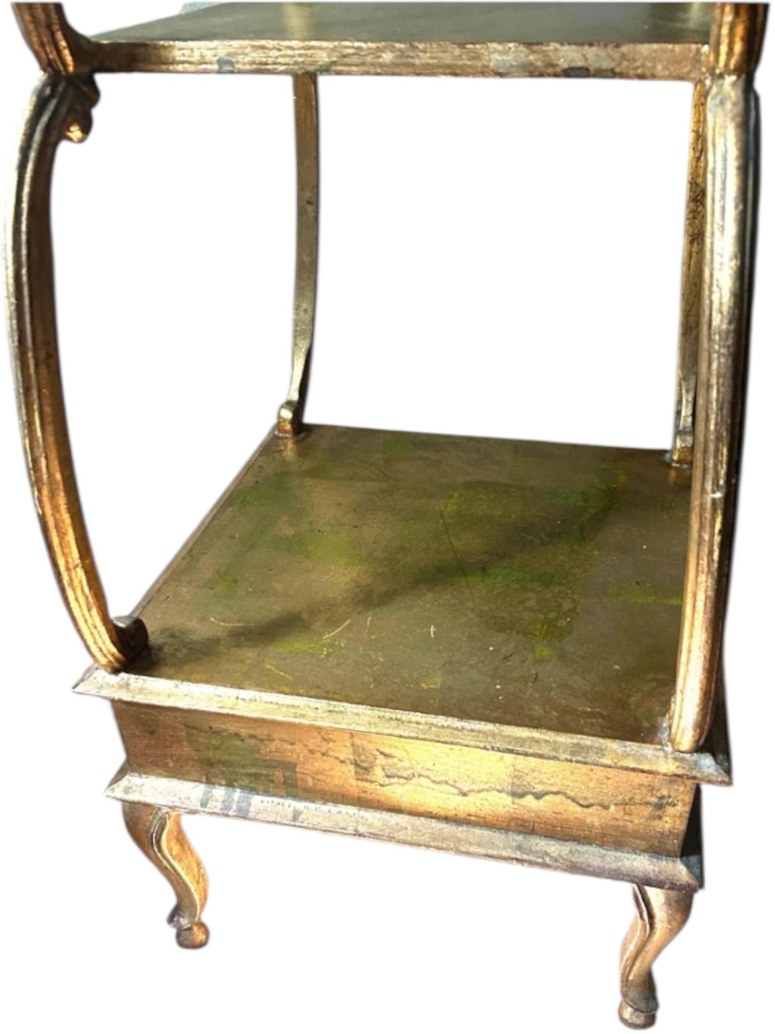 1960s Florentine Gold Wood Etagere Midcentury - 5