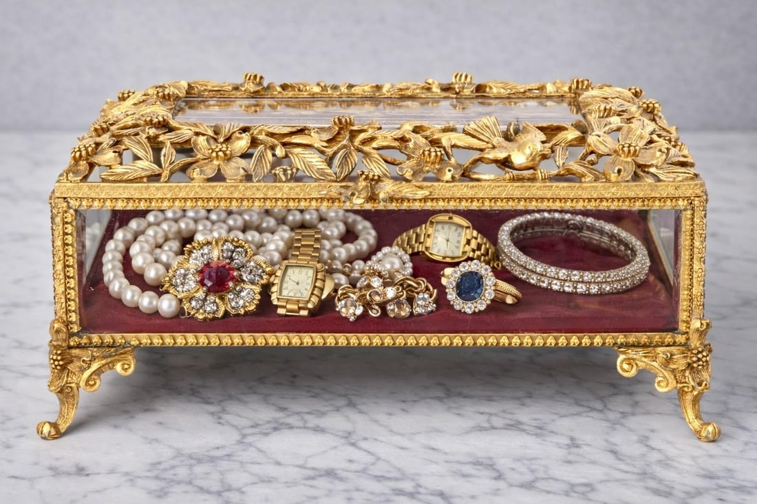 Exceptional Midecntury Matson Ormolu Jewelry Box - 7
