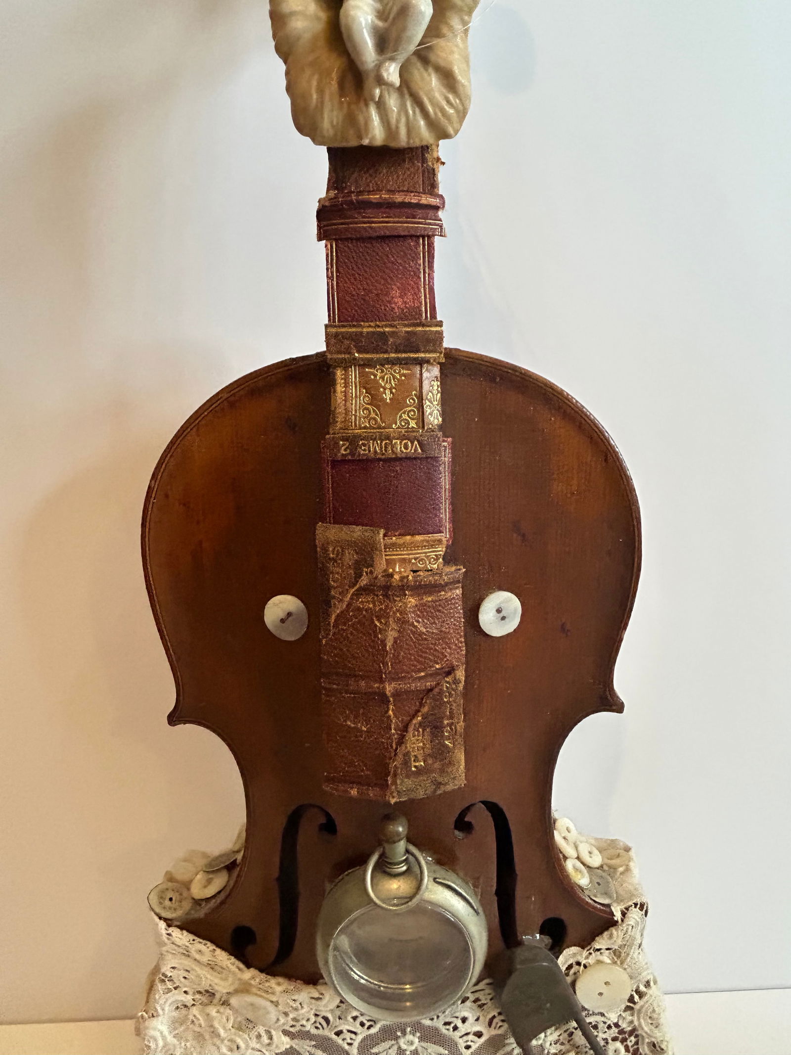 Mixed Media Violin Wall Sculpture Titled Baby - 2