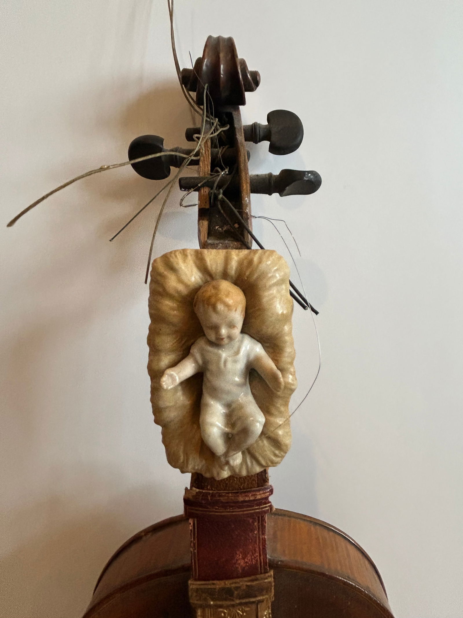 Mixed Media Violin Wall Sculpture Titled Baby - 3