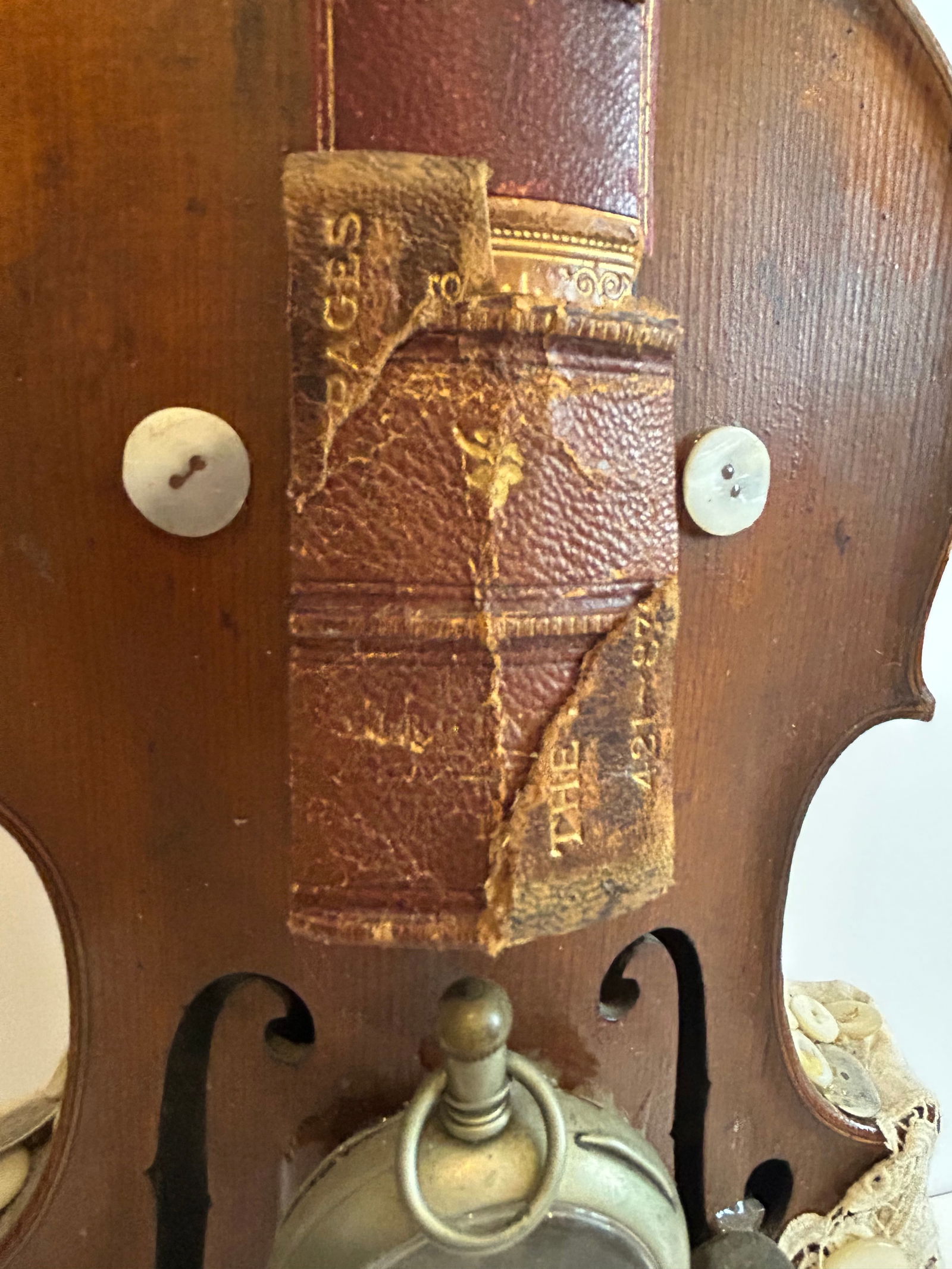 Mixed Media Violin Wall Sculpture Titled Baby - 5