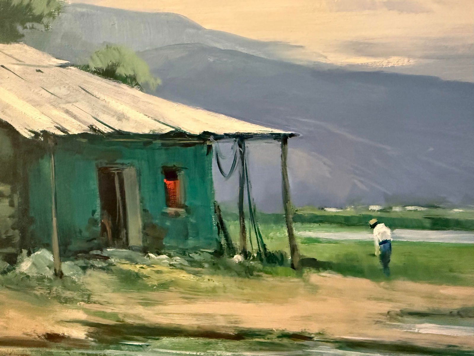 Mid 20th Century Miguel Renom De Garate Oil Landscape in Carved Gilt Frame - 2