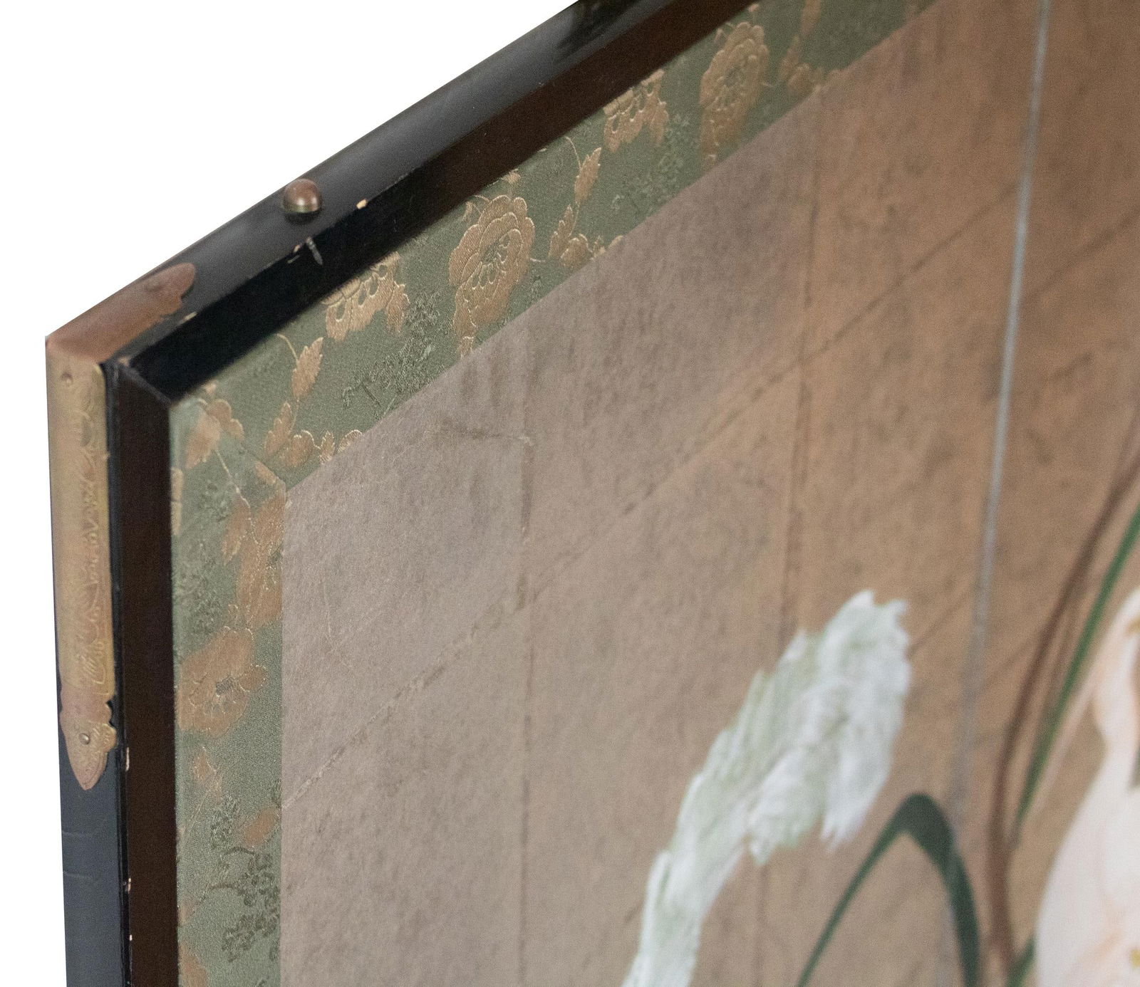 C. 1970s Japanese Style Screen "Egrets" on Silver Background - 16