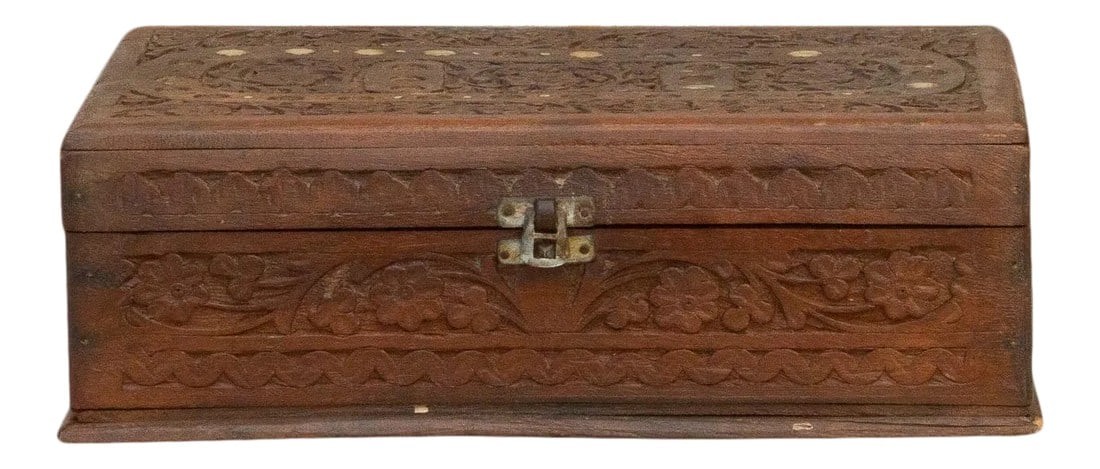 Antique Anglo Indian Carved Jewelry Box (1 of 12)