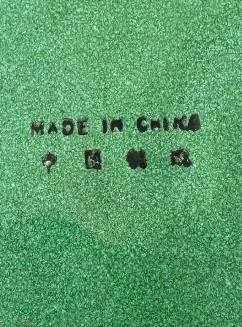 Very Rare Famille Verte Enamel on Copper Decorative Serving Platter, 19th Century China - Marked - 4