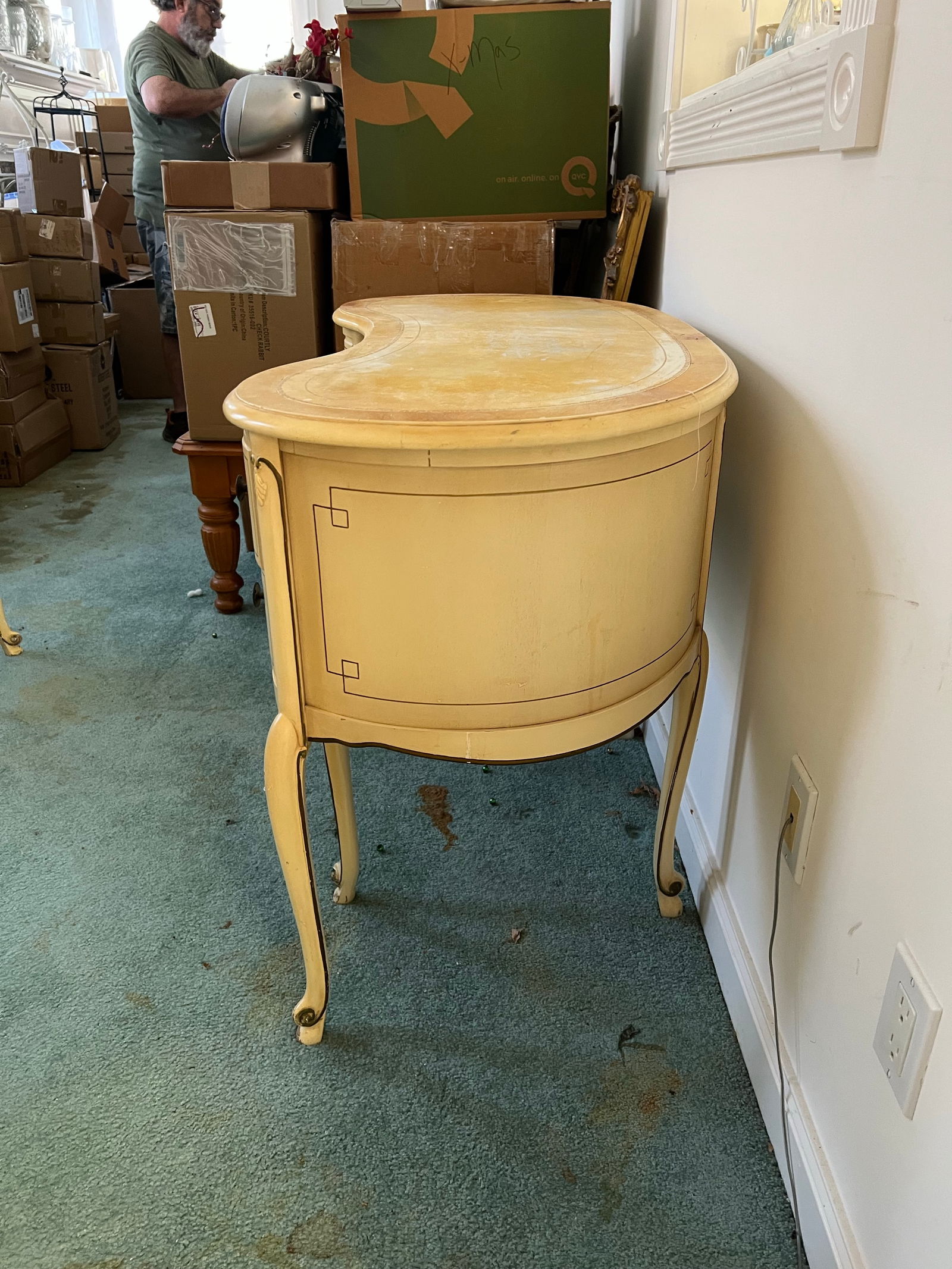 Antique French Louis XVI Style Kidney Shaped Vanity or Writing Desk - 4