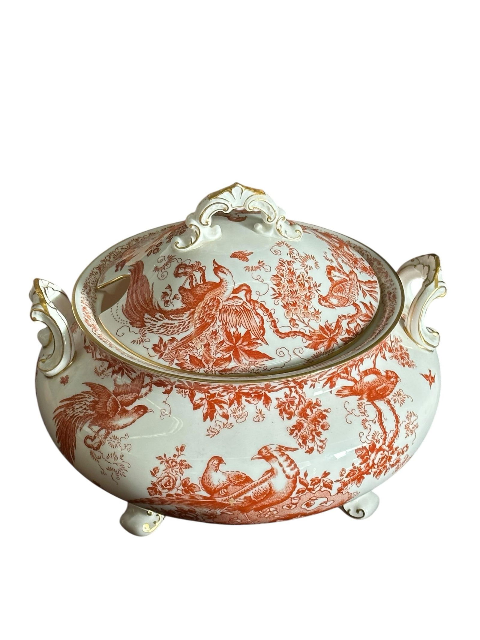 Late 20th Century Royal Crown Derby "Red Aves" Extensive Dinner & Tea Service "” 64 Pieces - 7