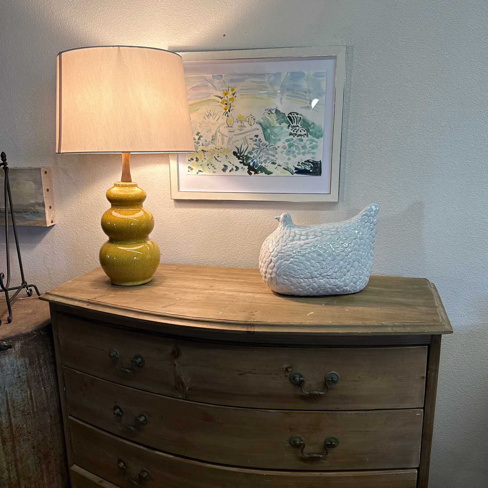 Afternoon Tea, by Acclaimed Beverly Erschell Original Water Color Piece Garden Scene - 5