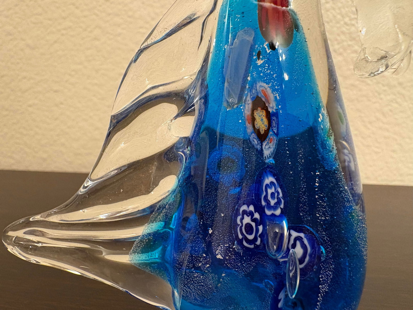 Murano Millefiori Hand Blown Glass Vintage Seahorse Sculpture - 3