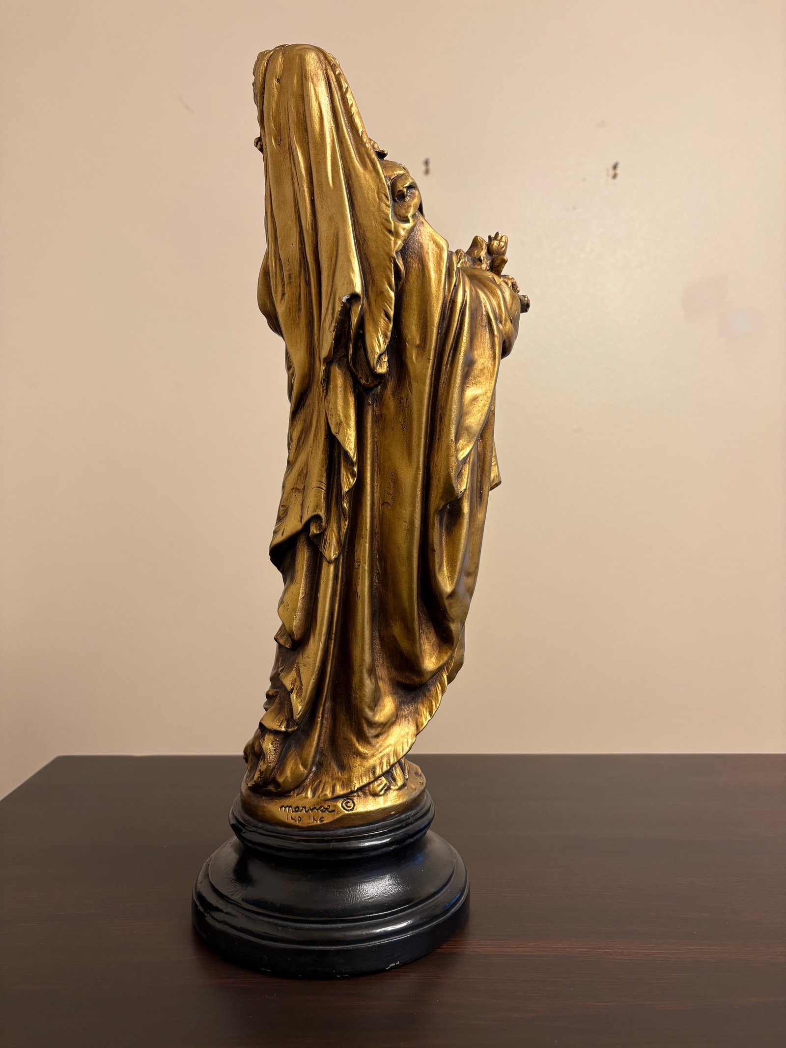 Vintage Pair Gold Signed Norwal Chalkware Grecian Lady Sculptures - 6