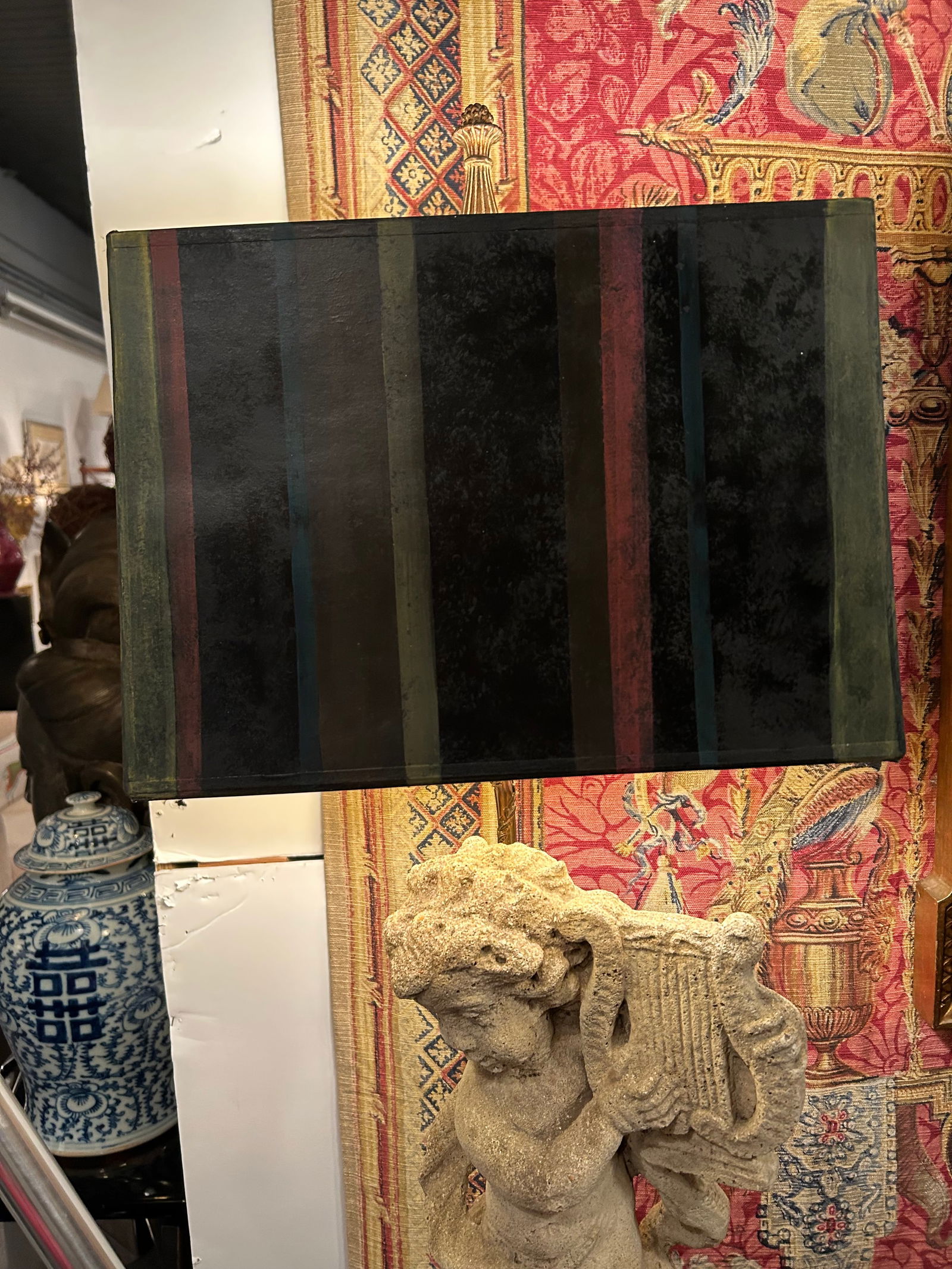 Antique Cement Putti Table Lamps With Custom Wood Bases- A Pair - 5