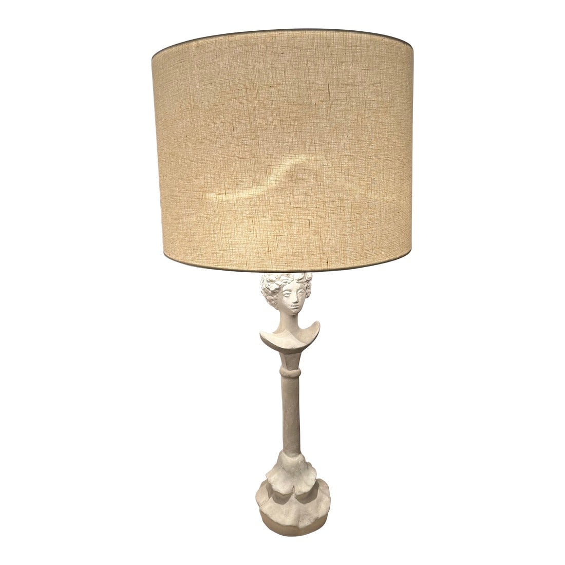 Painted Plaster Tete De Femme Figural Table Lamps After Giacometti -a Pair (1 of 7)