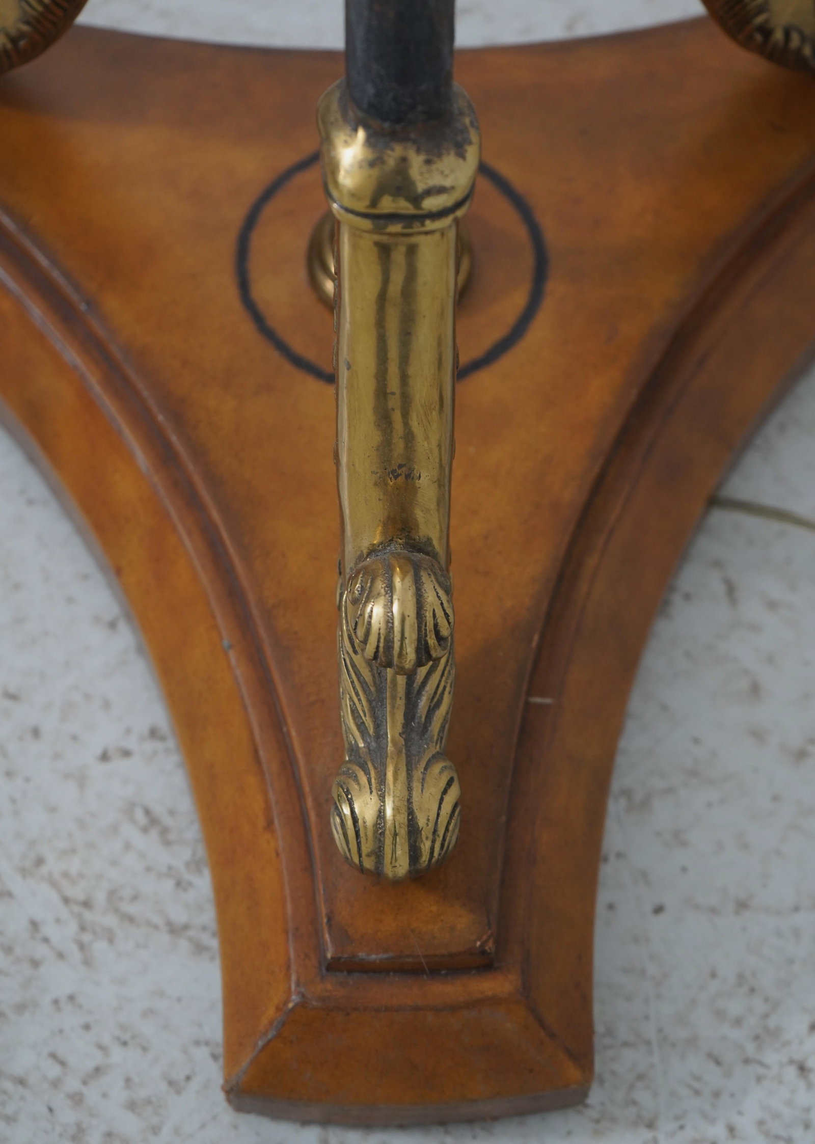 Maitland Smith Swan Arm Iron & Brass Torchiere Floor Lamp - 7