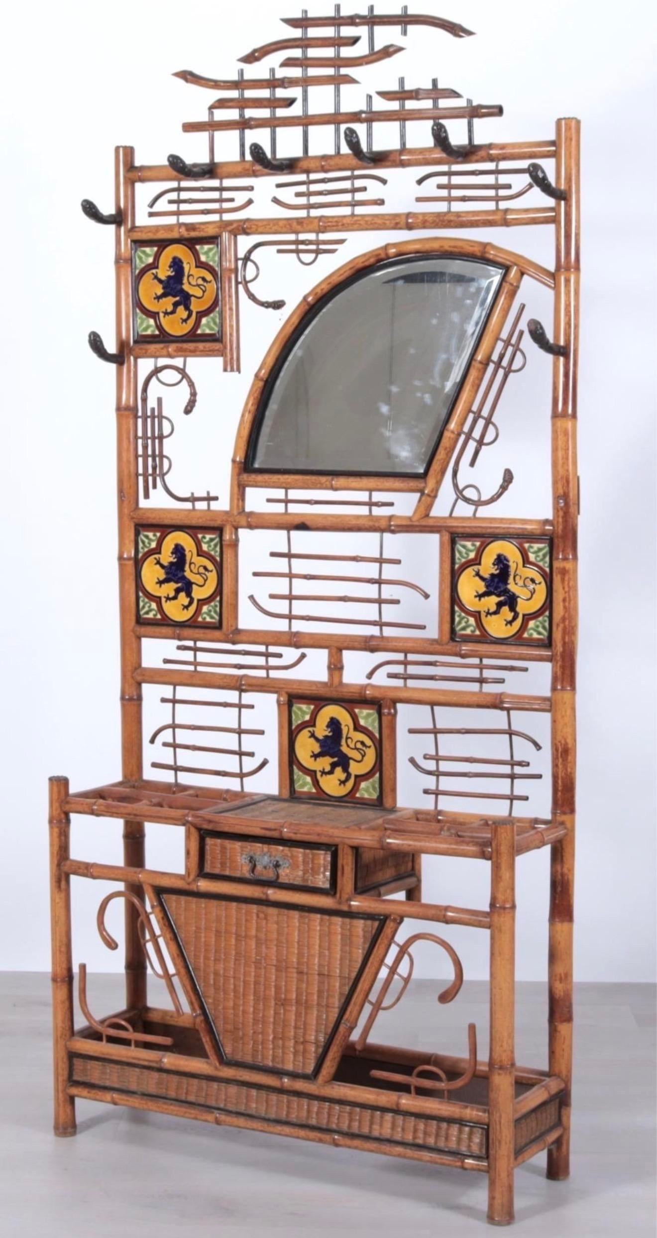 Late 19th Century Brighton Pavilion Arts and Crafts Chinoiserie Style Hall Tree Umbrella Stand With - 7