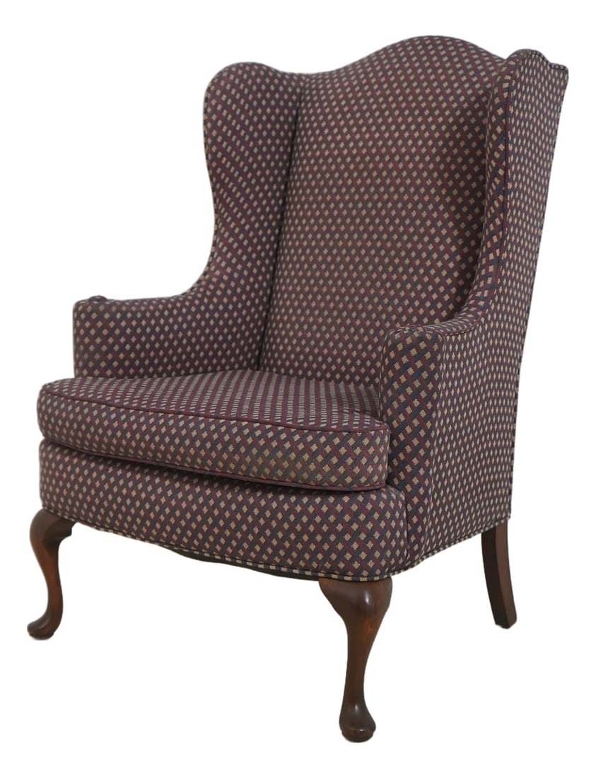 Kittinger Biggs Queen Anne Mahogany Wing Chair: Age: Approx: 50 Years Old Details: Solid Mahogany High Quality Construction Traditional Style Un-Marked As To Manufacture - Attributed To Kittinger/Biggs Or Similar Manufacture Condition: