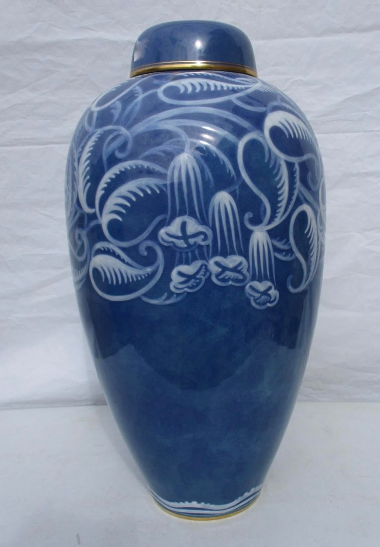 Art Deco Sevres Porcelain Large GingerJar Signed by Artist Leduc 1920s - 2