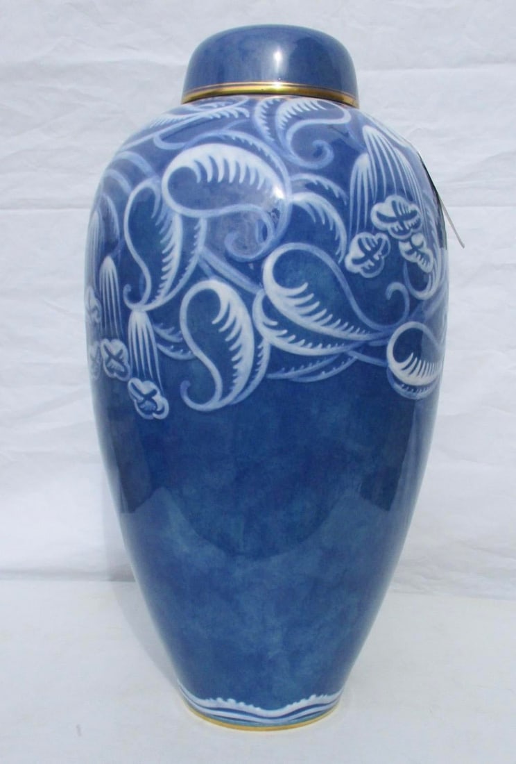 Art Deco Sevres Porcelain Large GingerJar Signed by Artist Leduc 1920s - 4