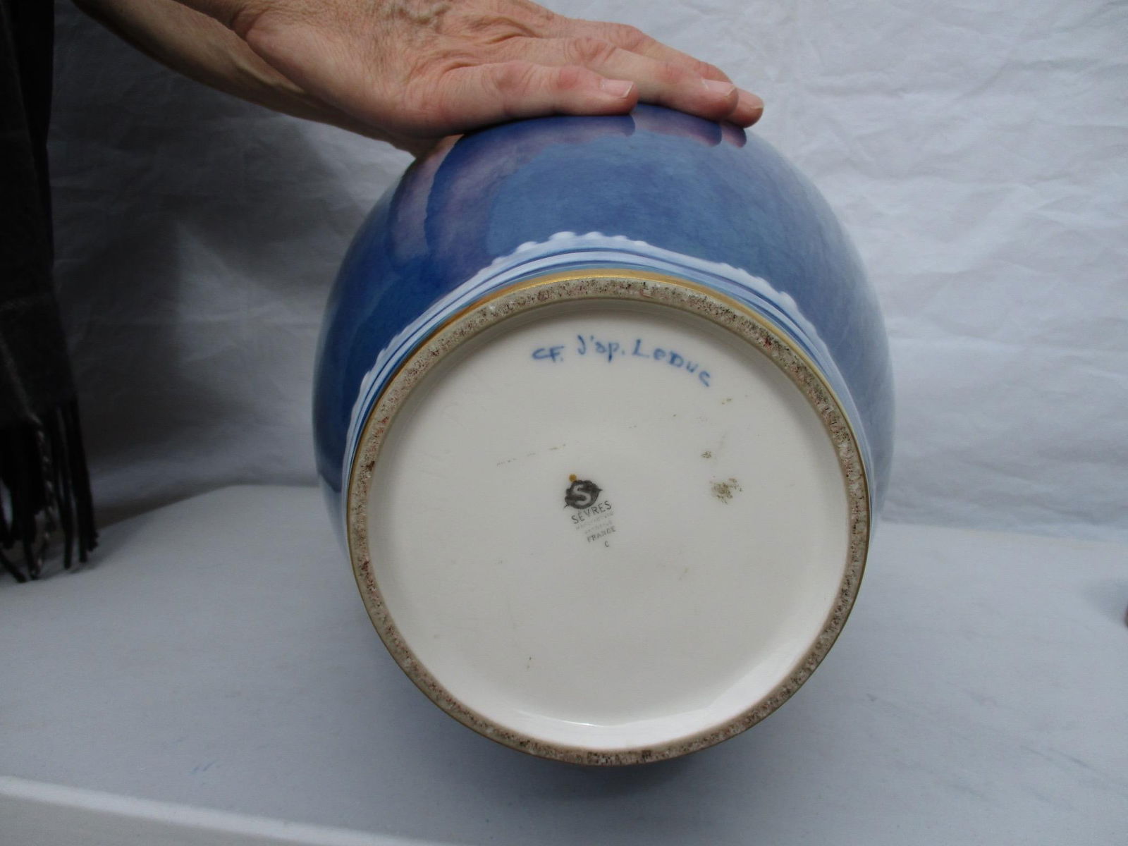 Art Deco Sevres Porcelain Large GingerJar Signed by Artist Leduc 1920s - 7