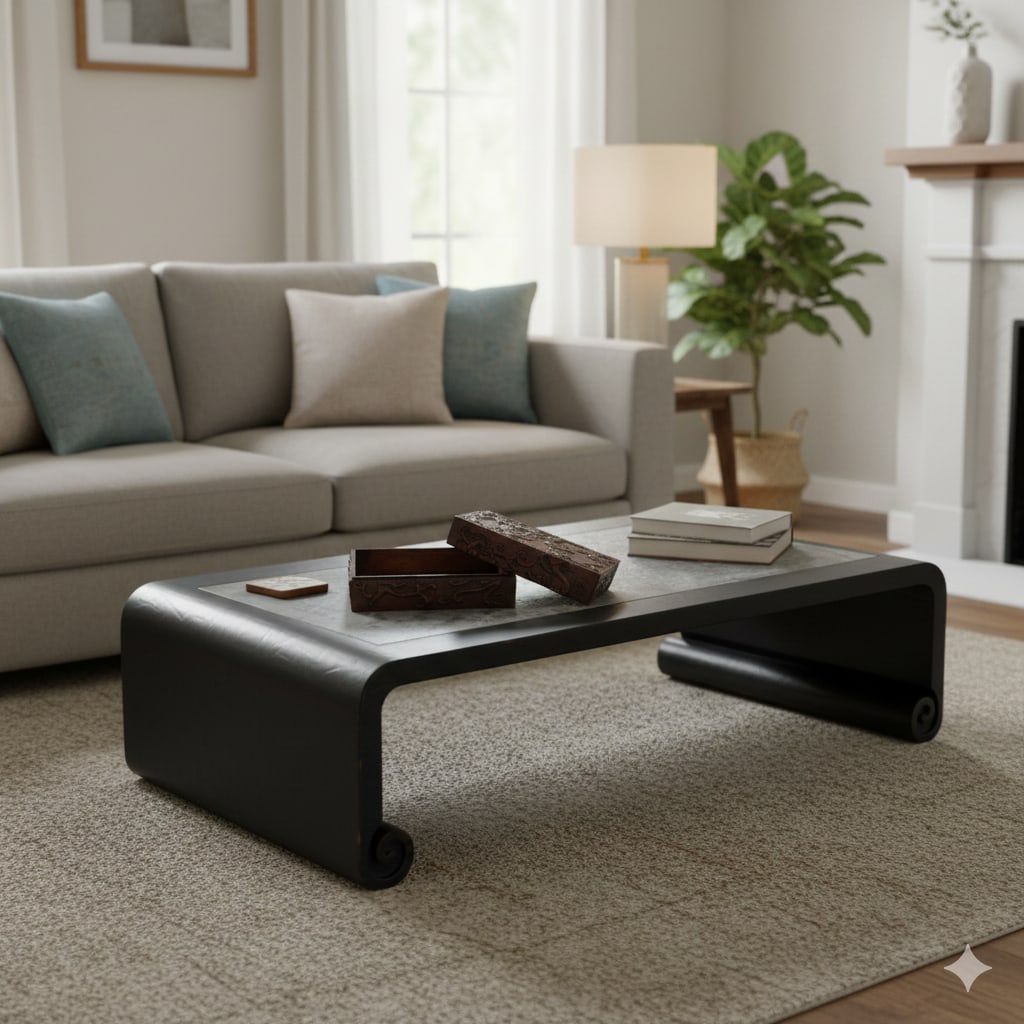 Oriental Relief Mythical Figure Motif Brown Natural Wood Small Accent Box - 7