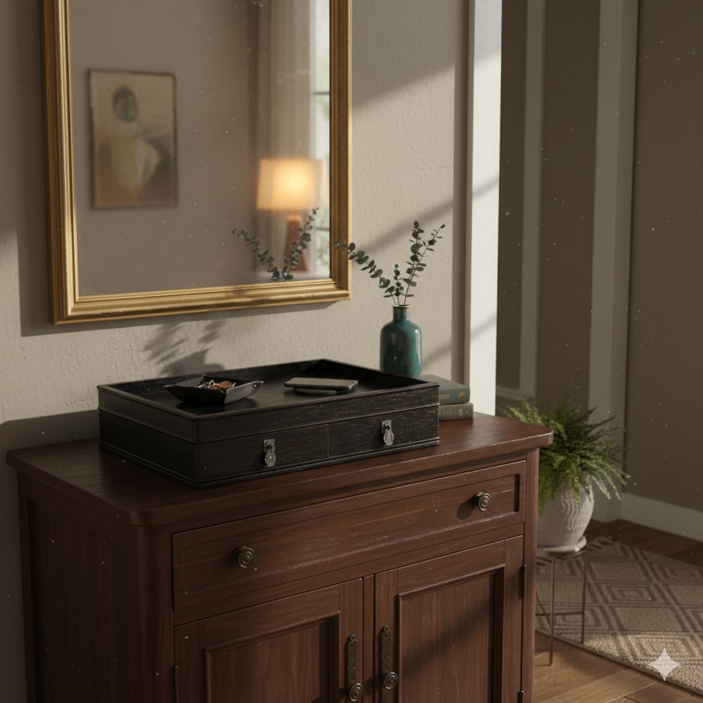 Oriental Small Drawers Dark Brown Rectangular Accent Treasure Chest Box - 7