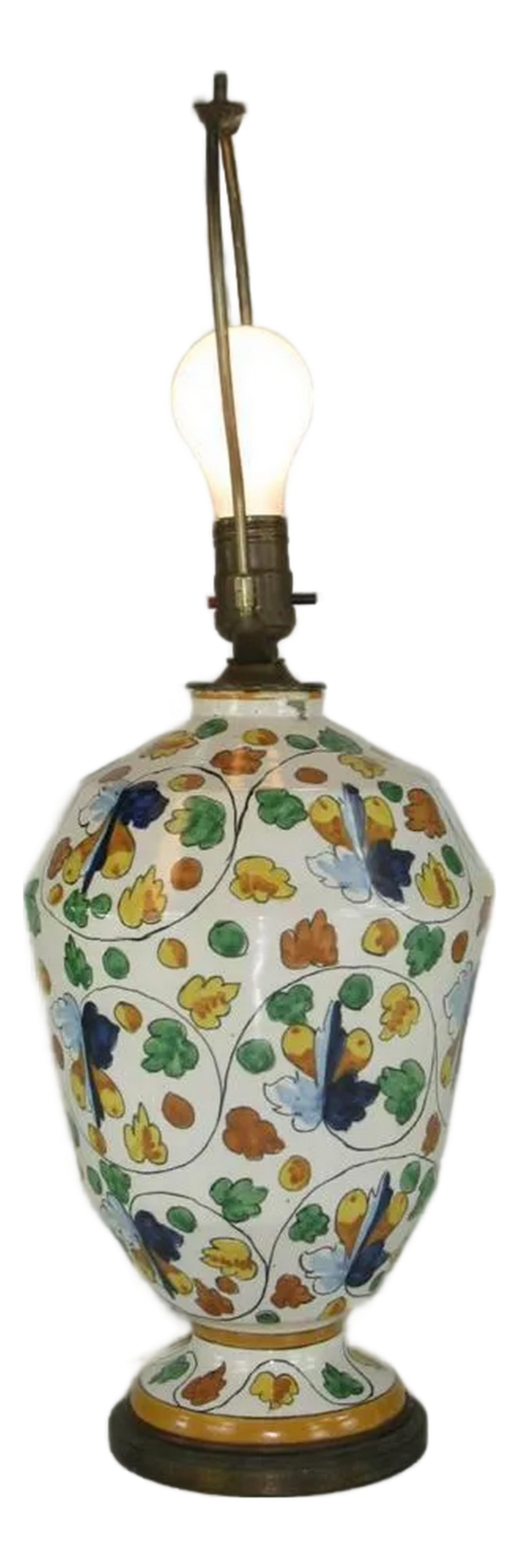 1900 Large Table Lamp Art Deco Italy Capodimonte Hand Thrown & Painted Porcelain (1 of 12)