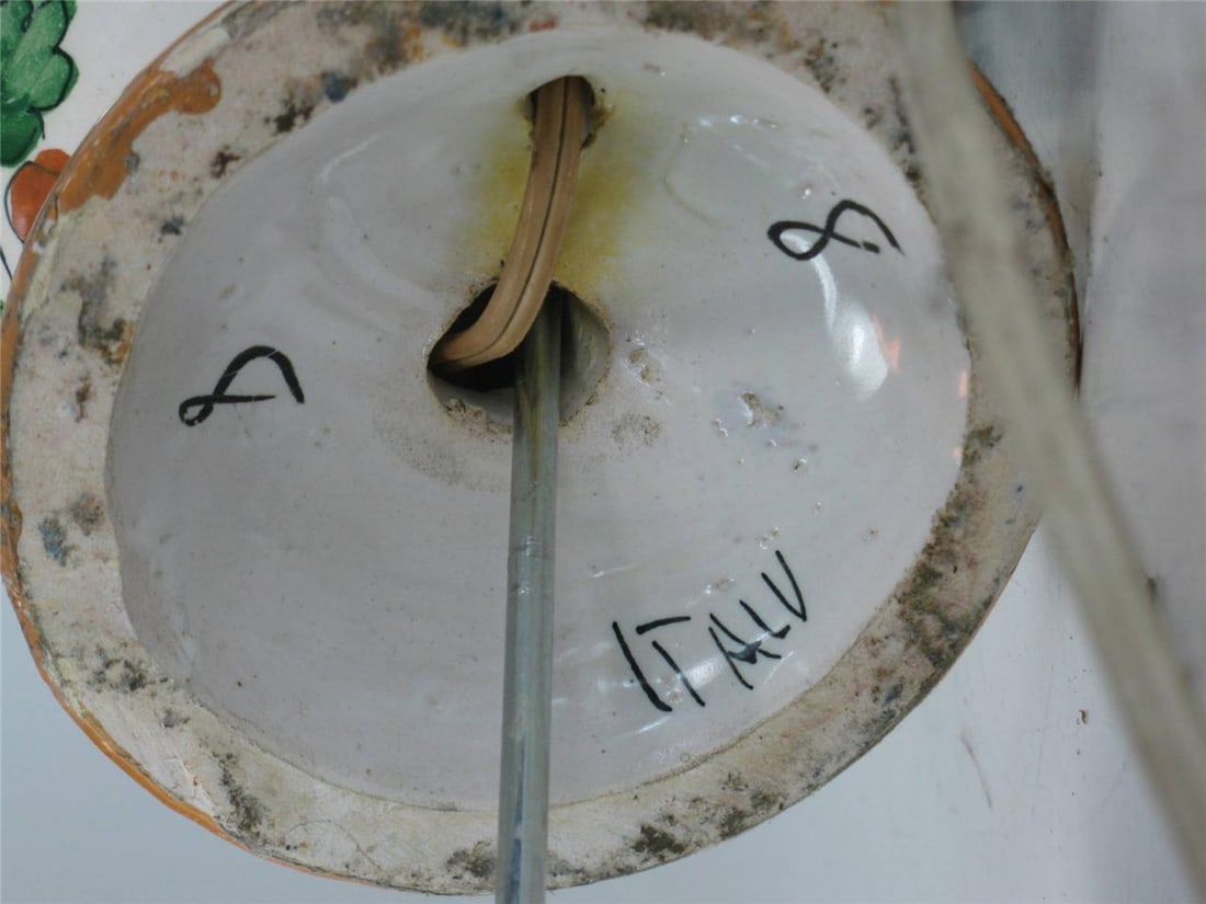 1900 Large Table Lamp Art Deco Italy Capodimonte Hand Thrown & Painted Porcelain - 2