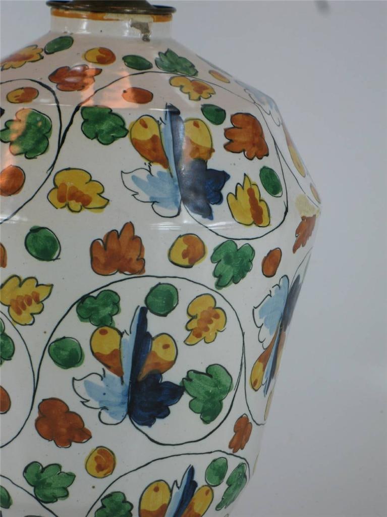 1900 Large Table Lamp Art Deco Italy Capodimonte Hand Thrown & Painted Porcelain - 5