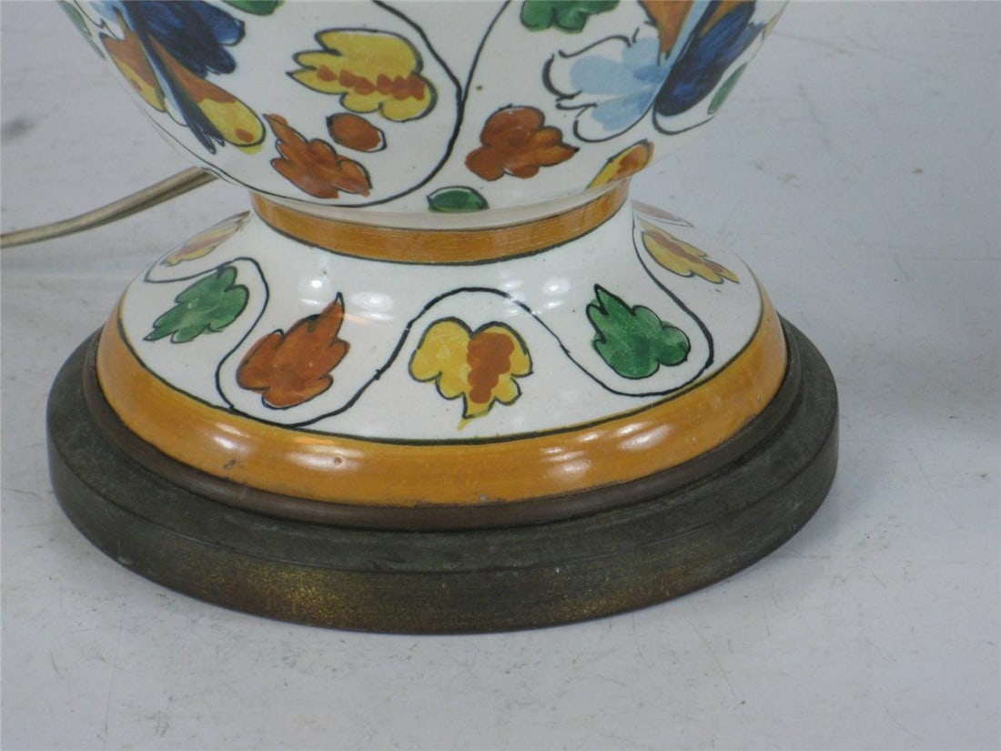 1900 Large Table Lamp Art Deco Italy Capodimonte Hand Thrown & Painted Porcelain - 6