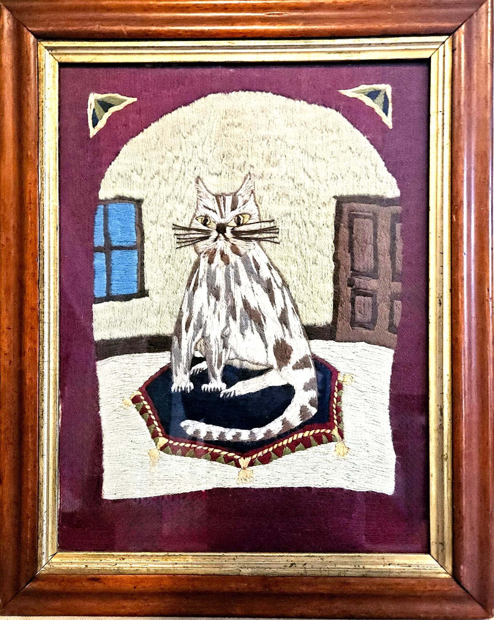 Folk Art Woolwork of a Ship's Cat - 2