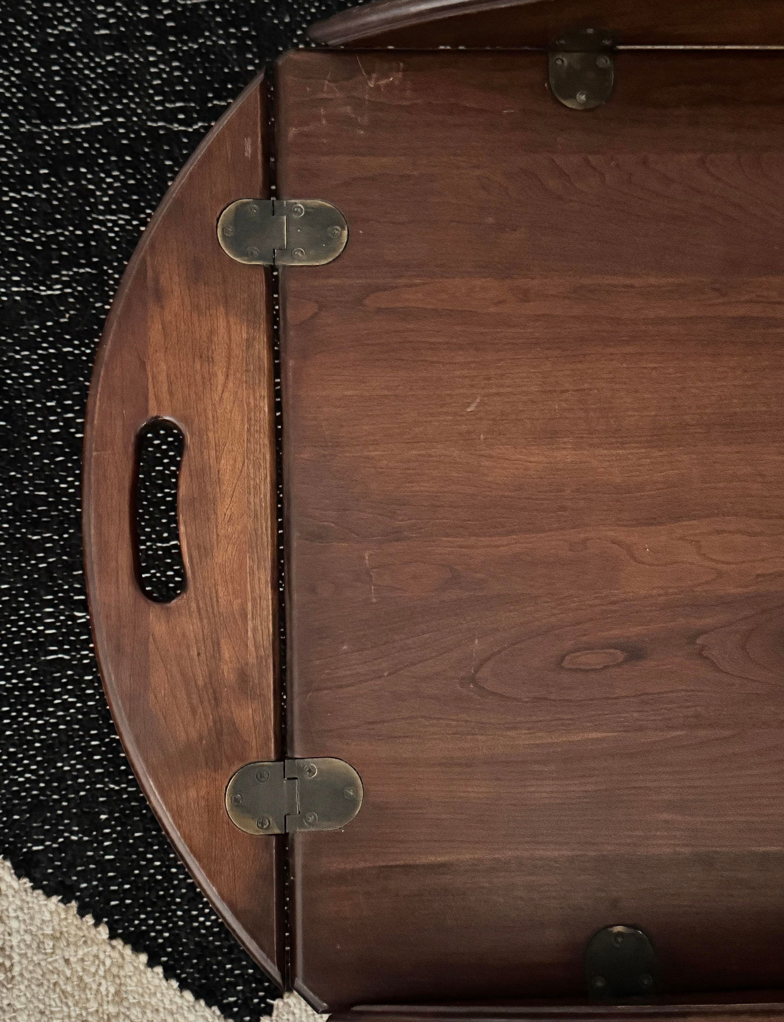 Late 20th Century Mahogany-Tone Butler Tray Coffee Table - 4