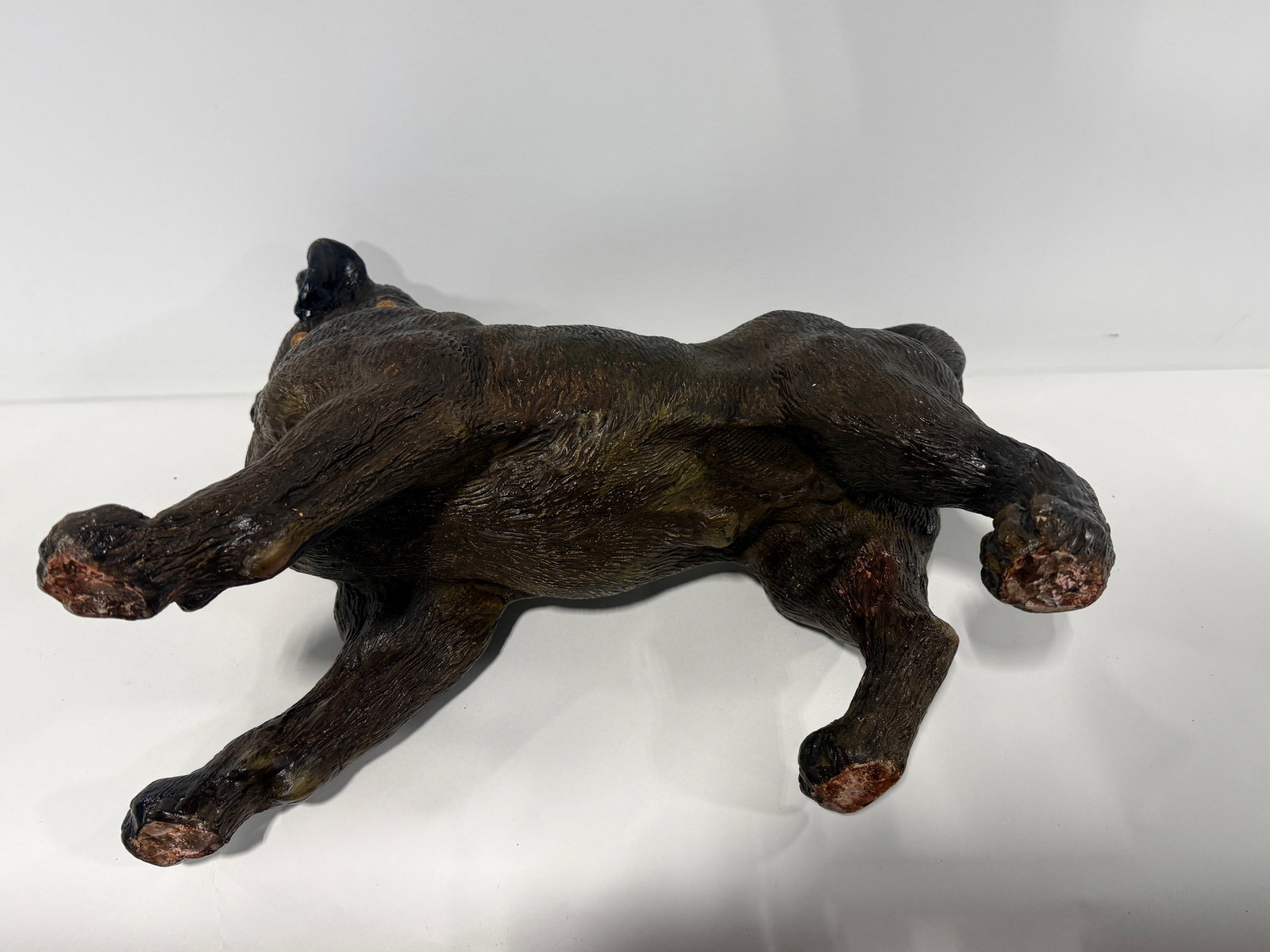 English Terracotta Pug Dog Sculpture With Glass Eyes, Early 20th Century - 10