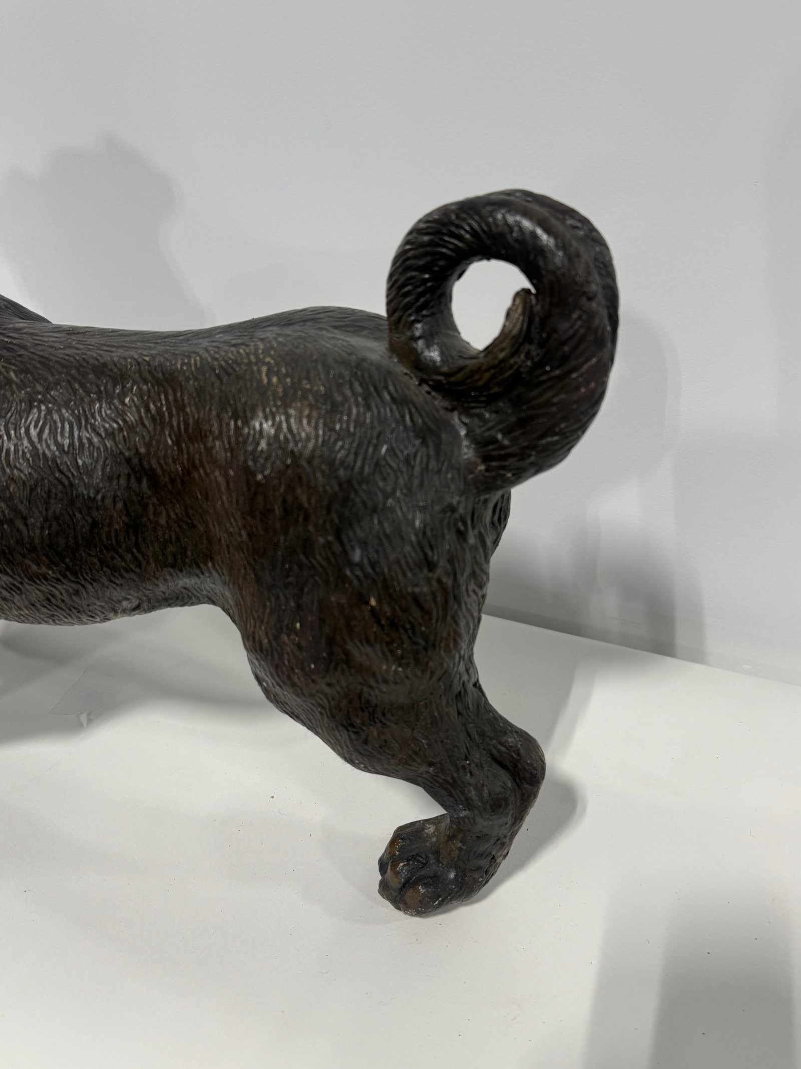 English Terracotta Pug Dog Sculpture With Glass Eyes, Early 20th Century - 8