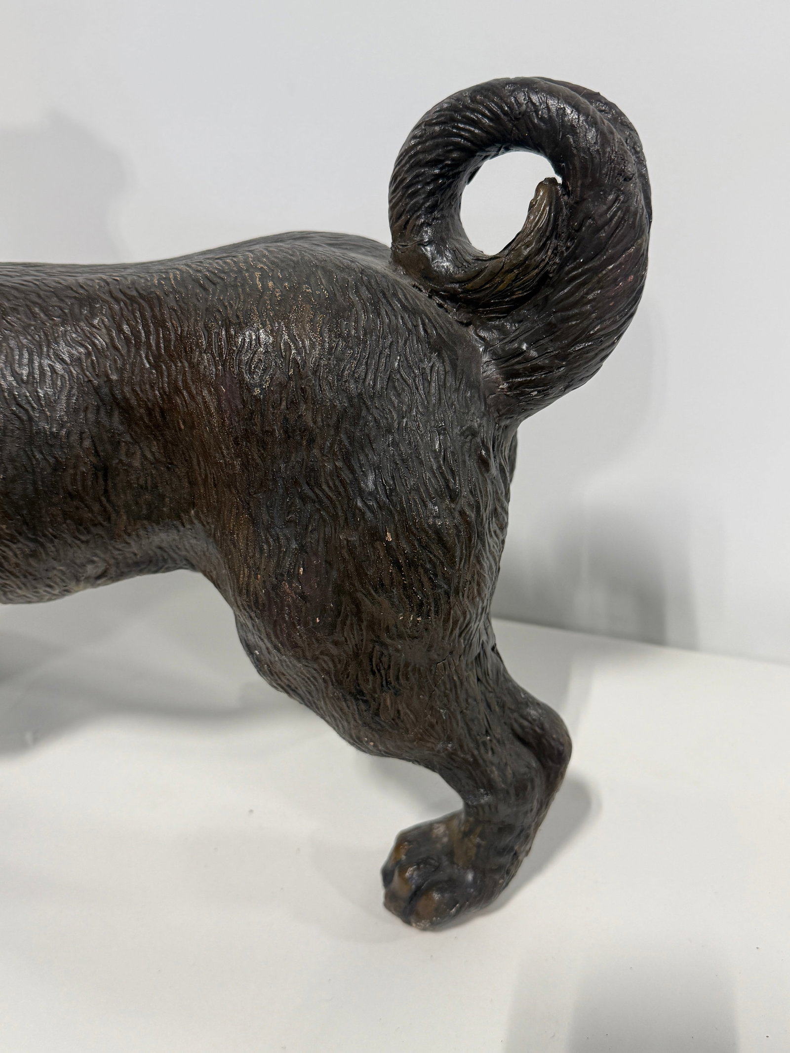 English Terracotta Pug Dog Sculpture With Glass Eyes, Early 20th Century - 9