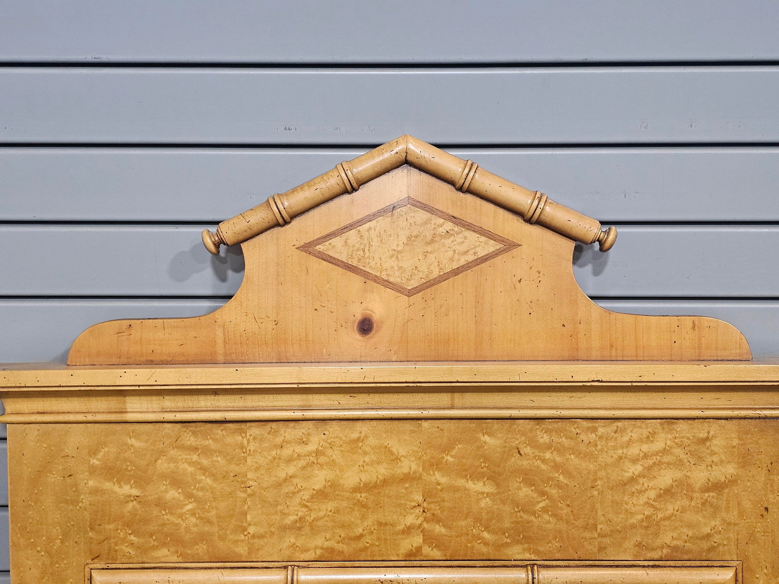 Late 20th Century Baker Birdseye Maple and Faux Bamboo Mirror - 2