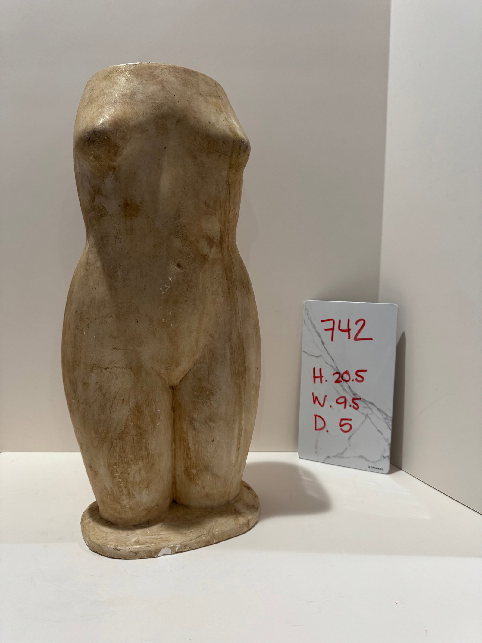 1960s Larry Mohr Female Torso Sculpture in Painted Plaster - 3