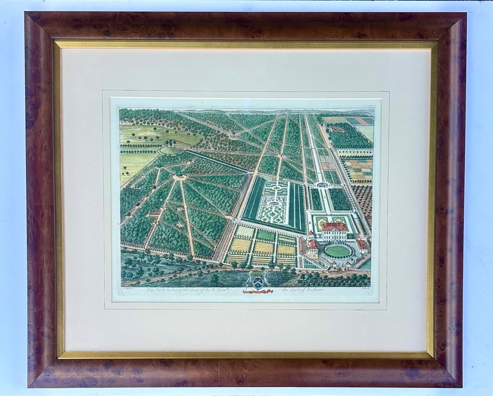 New Park Surrey / Richmond, Seat of the Earl of Rochester by Johannes Kip, Original Print, Circa 171 - 6
