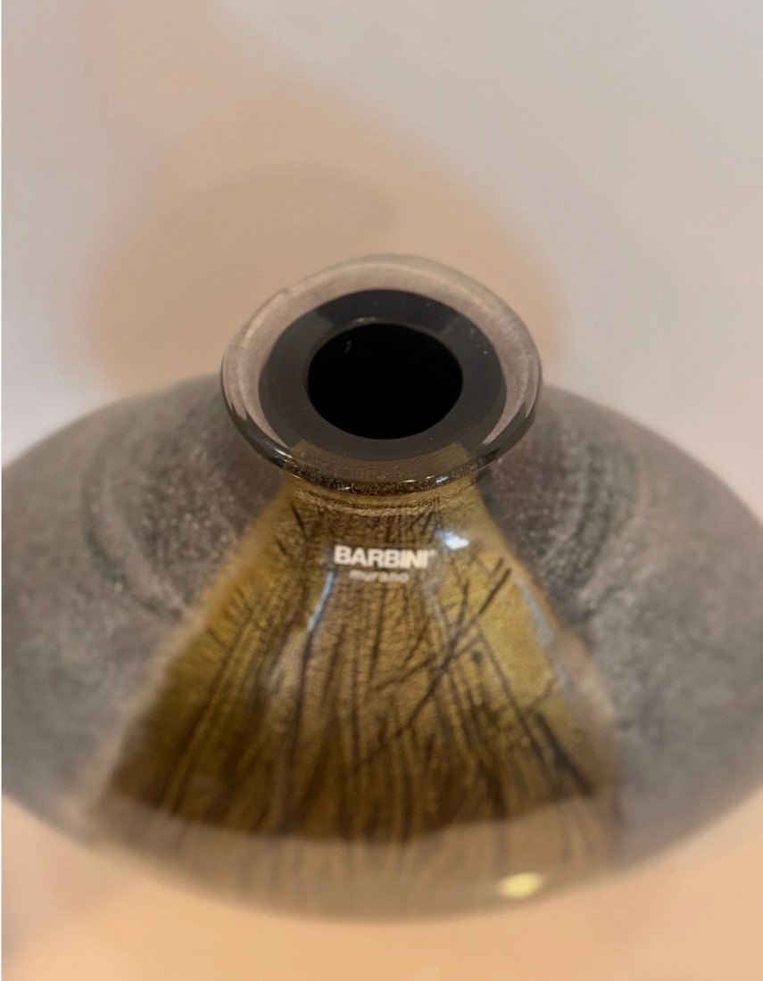 Mid 20th Century Alfredo Barbini Murano Gold Aventurine & Frosted Glass Vase - 2