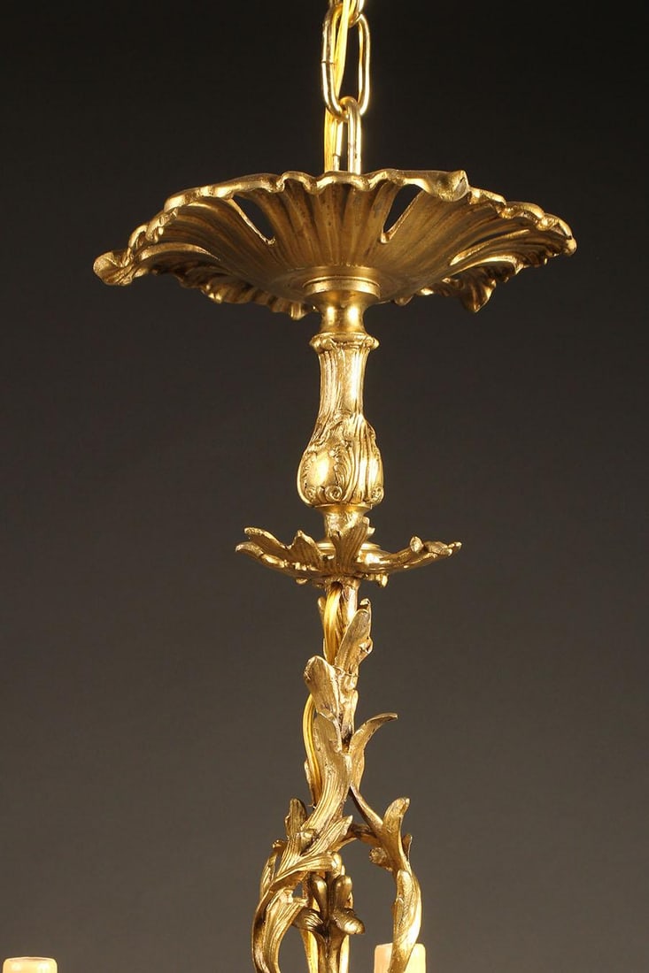 French Bronze 12-Arm Chandelier With Acanthus Leaf & Foliage Castings, Circa 1890 - 3