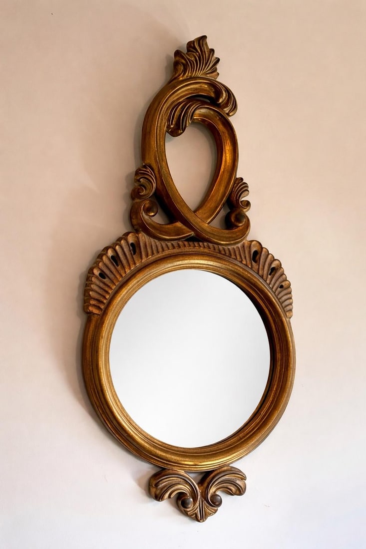 Bassett Mirror Co. Rococo Revival Gilt Wall Mirror 42" - 2