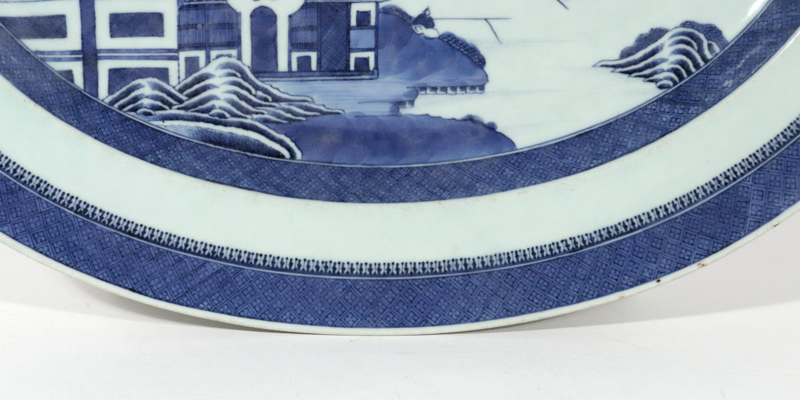 Chinese Export Porcelain Canton Large Blue & White Serving Dish - 2